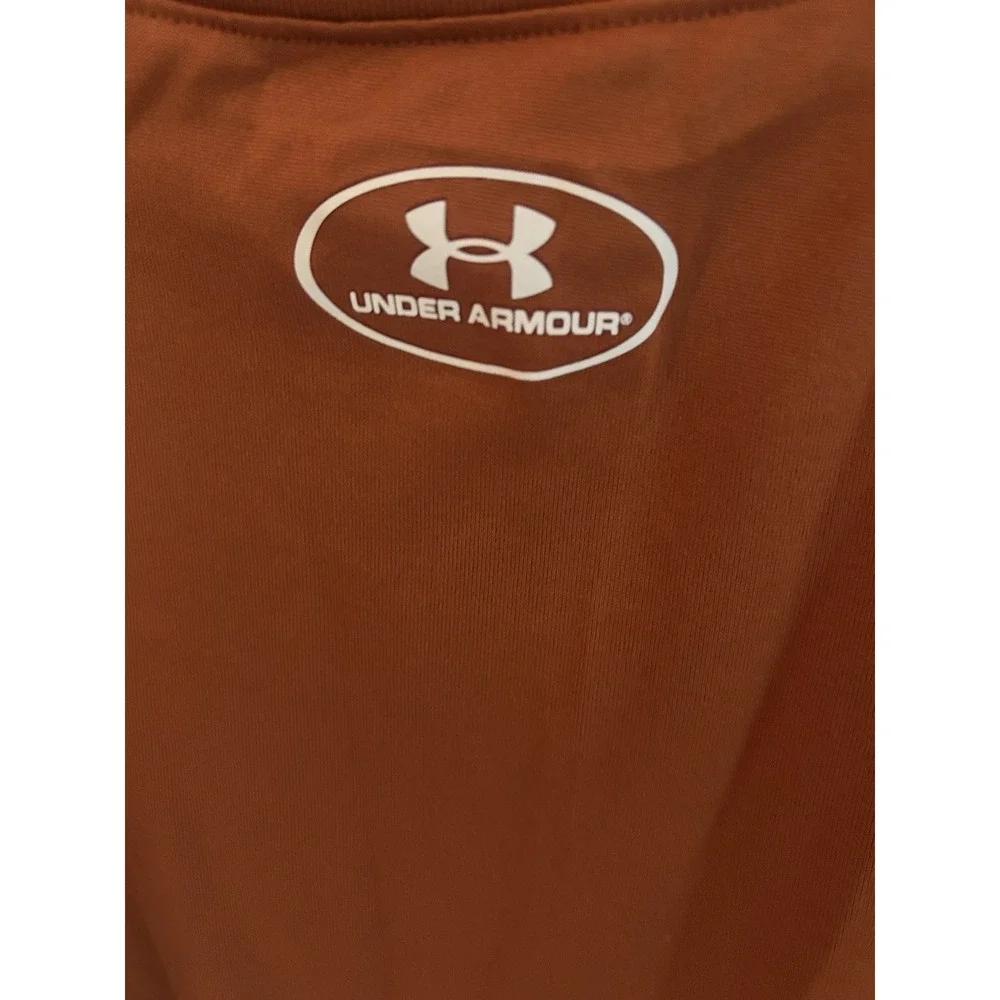 Youth Large Size 14-16 Loose Fit Under Armour Orange Large Logo Short Sleeves